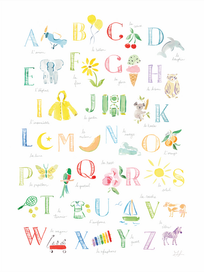 French Alphabet Print