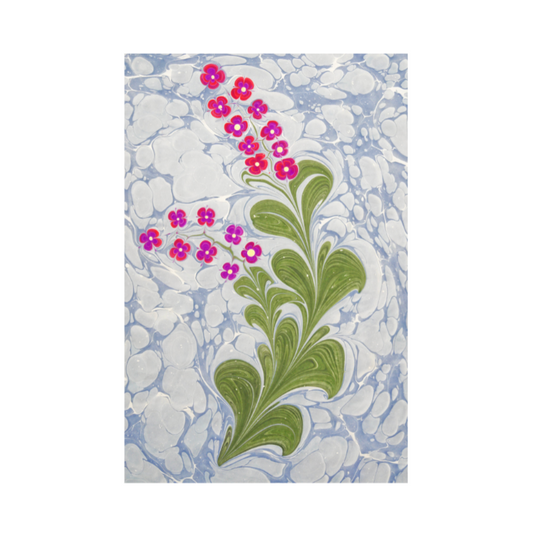 Marbled Flower Print in Blue