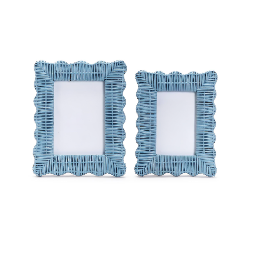 Wicker Weave Photo Frame in Blue