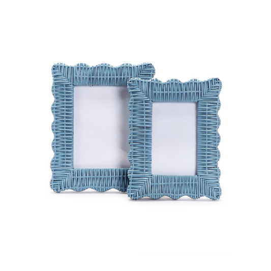 Wicker Weave Photo Frame in Blue