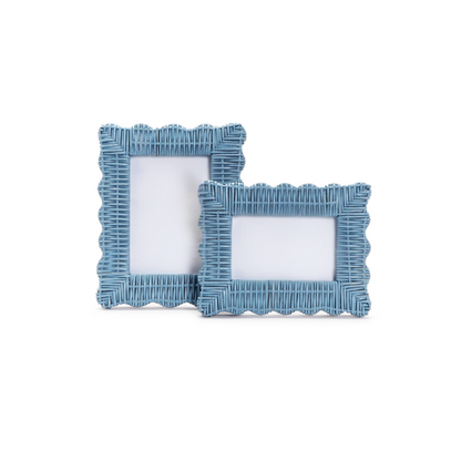Wicker Weave Photo Frame in Blue