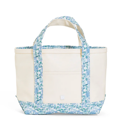Mini Coated Canvas Tote with Hamptons Floral Trim