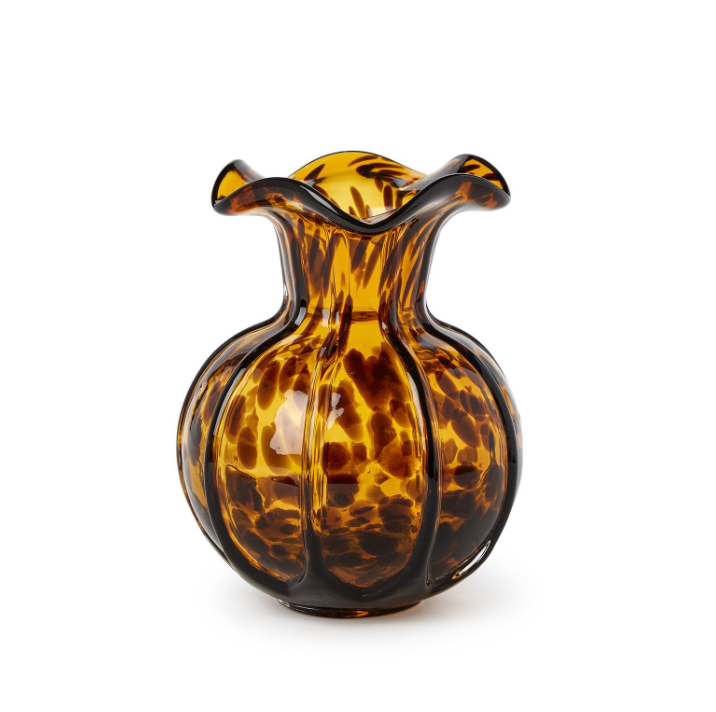 Ruffled Edge Spotted Vase in Tortoise