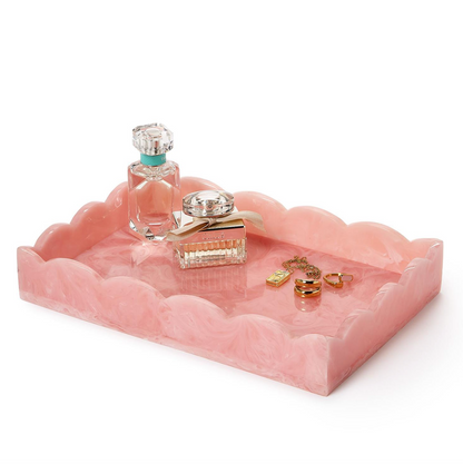 Pink Resin Scallop Tray
