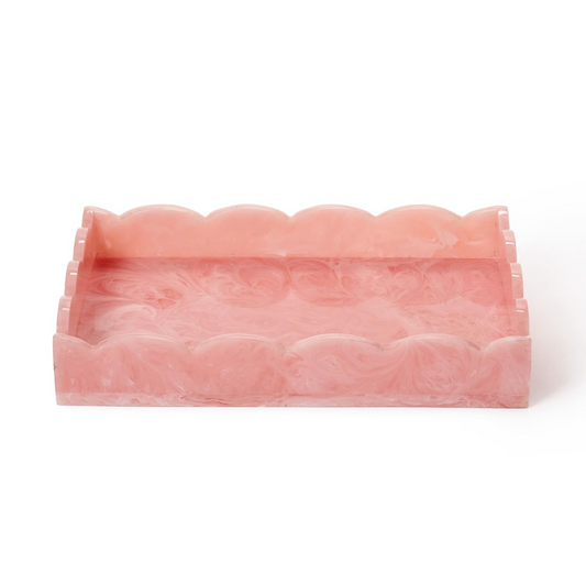 Pink Resin Scallop Tray