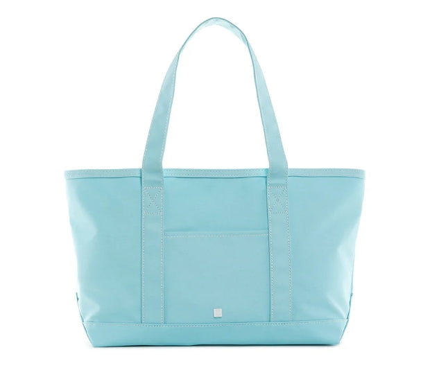 Coated Canvas Tote in Lake Blue
