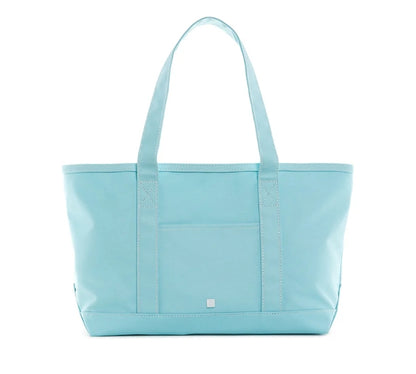 Coated Canvas Tote in Lake Blue