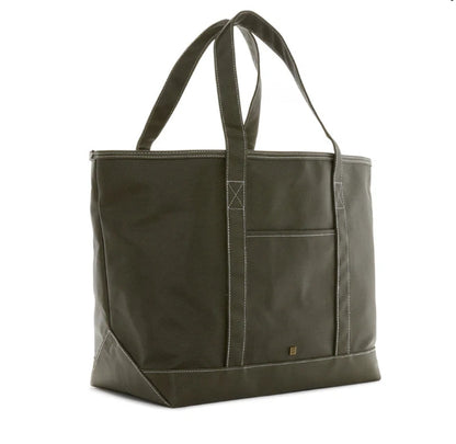 Coated Canvas Tote in Olive