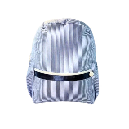 Laminated Backpack in Navy Stripe