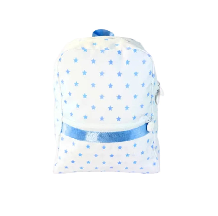 Laminated Backpack in Blue Stars
