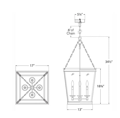 Launceton Medium Square Lantern