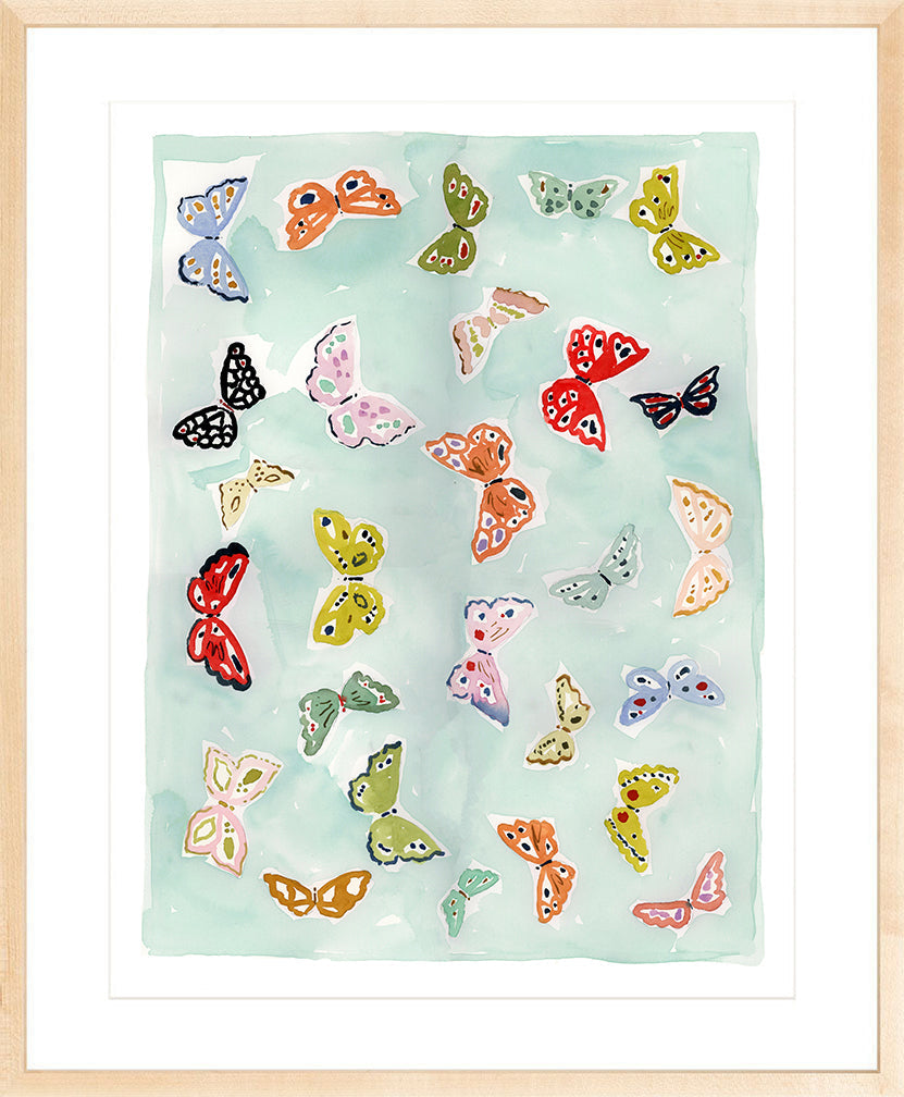 Butterfly Rainbow Aqua, Fine Art Print