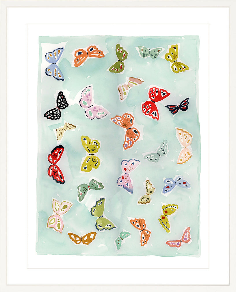 Butterfly Rainbow Aqua, Fine Art Print