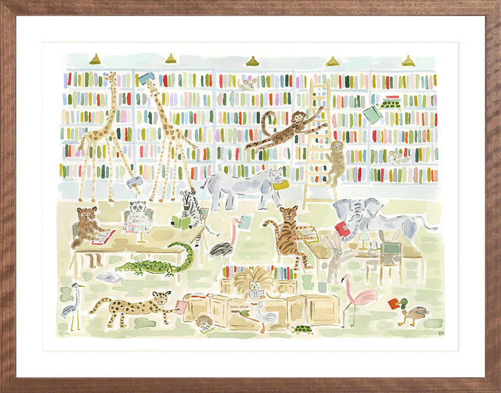 The "University of Animals Library" Fine Art Print
