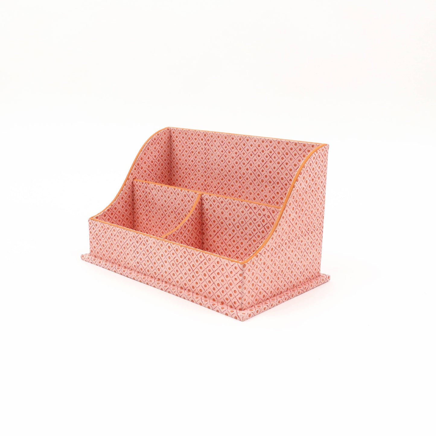 Wave Letter Sorter Block Print in Red Dot Grid