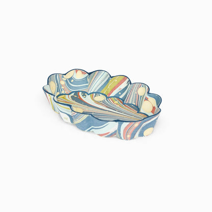 Flower Petal Oval Desk Tray in Ocean Firewhirl
