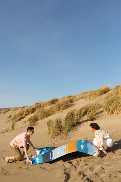 Blue Fish Picnic Blanket Roll