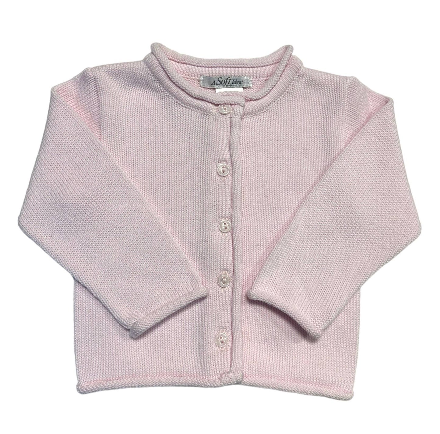 Pink Rolled Edge Cardigan