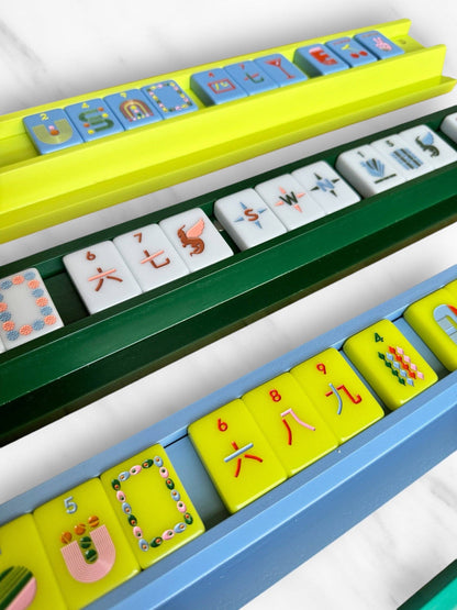 Mahjong Racks & Pushers in French Blue