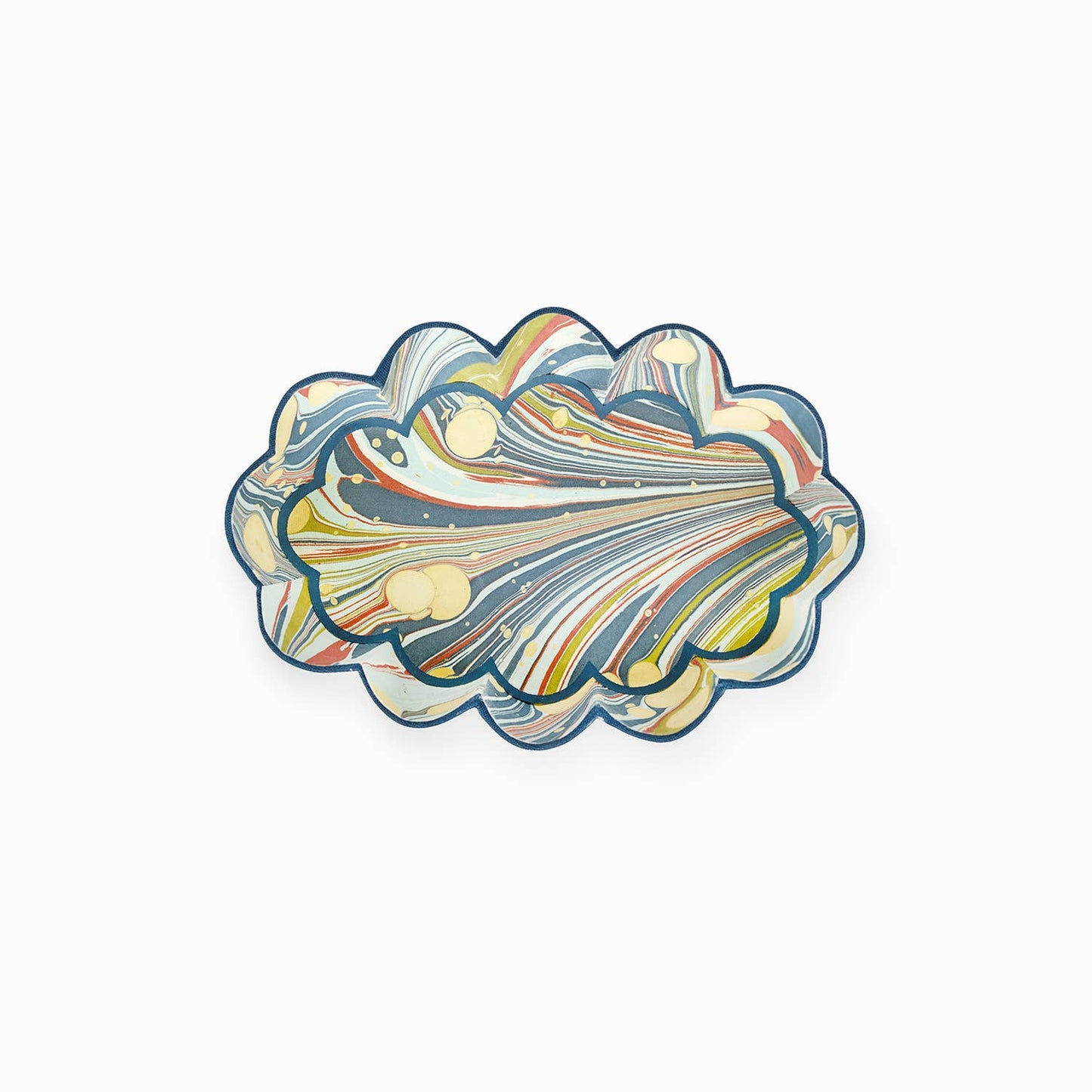 Flower Petal Oval Desk Tray in Ocean Firewhirl