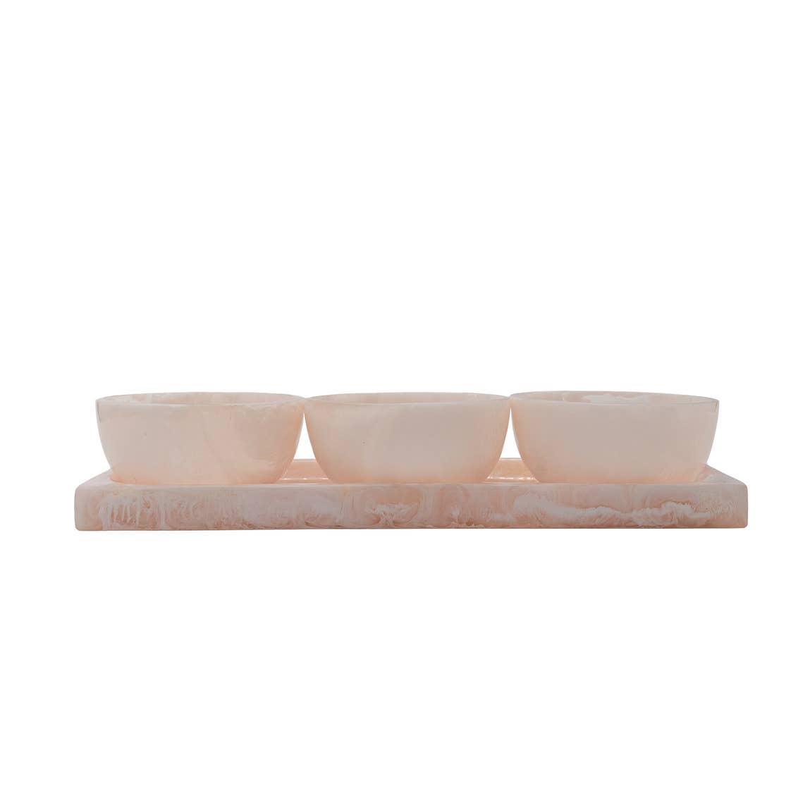 Pink Resin Tray & Appetizer Bowls