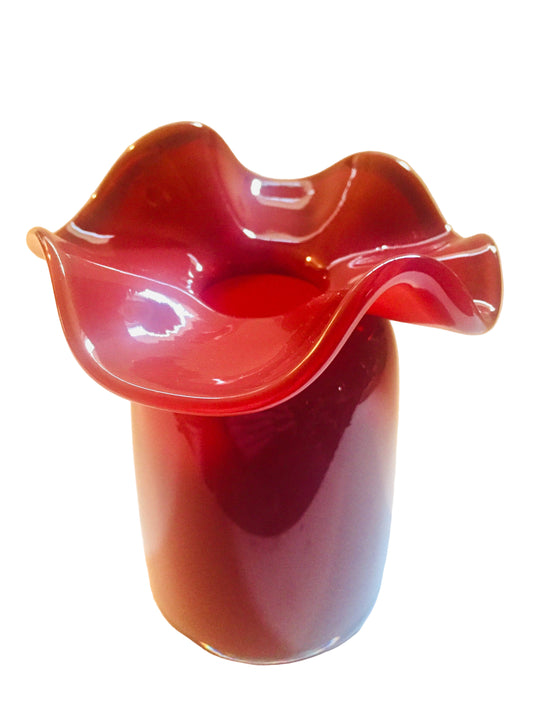 Ruffle Bud Vase in Red