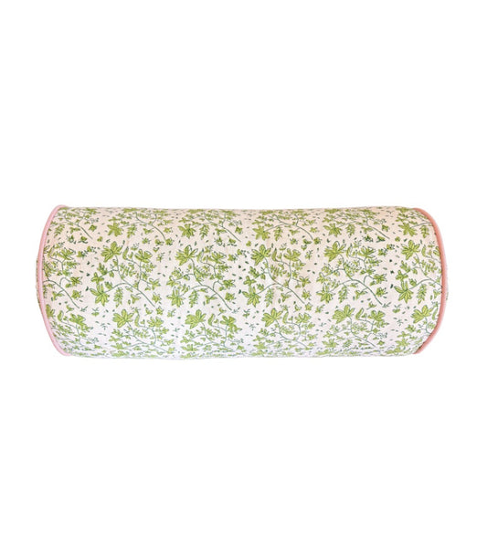 Green Floral Small Bolster