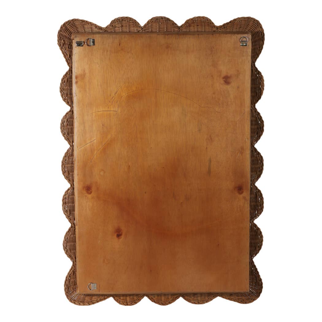 Wicker Scalloped Edge Mirror