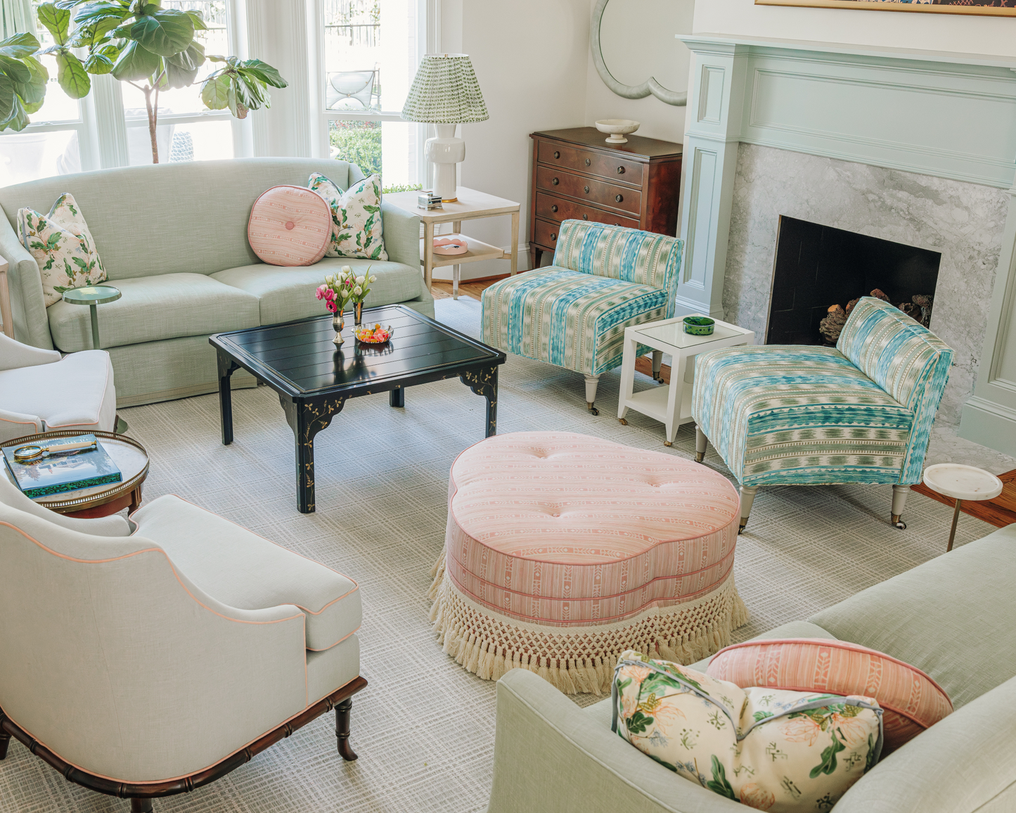 Custom Clover Ottoman