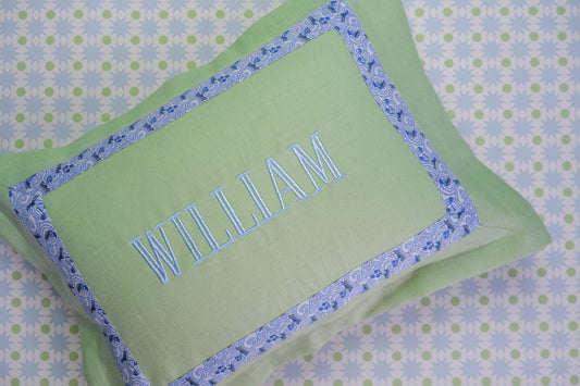 Green and Liberty Navy Waves Boudoir Pillow