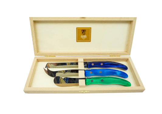 Cheese Service Set in Navy, Green & Blue