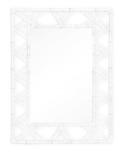 Bamboo Mirror in White