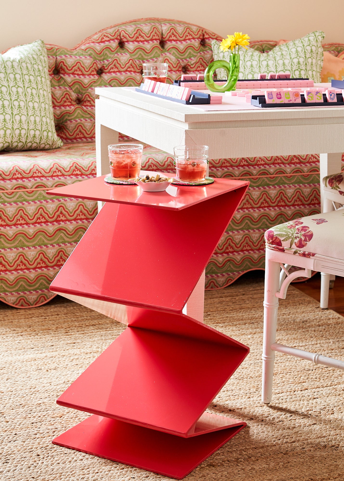 Vinyl Grasscloth Card Table
