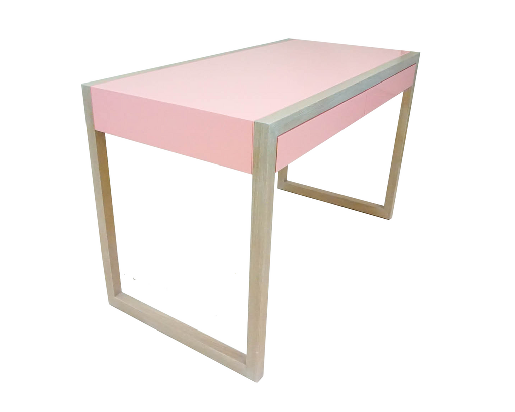 Pink Cerused Oak Desk
