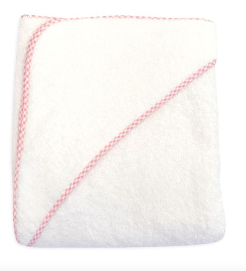 Monogrammed Hooded Terry Towel in Pink