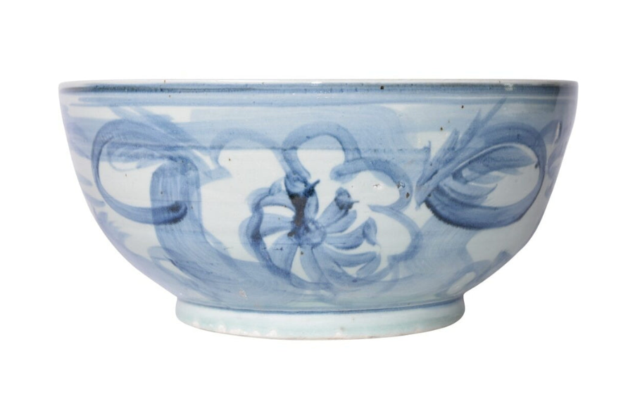 Blue and White Pagoda Bowl