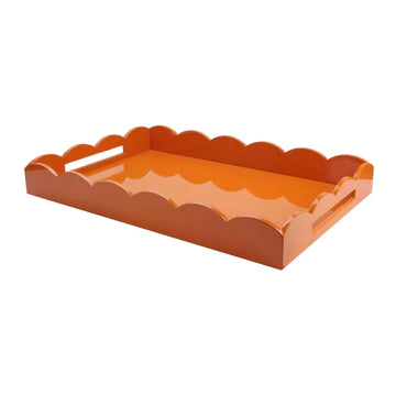 Orange Large Scalloped Tray