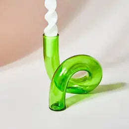 Green Candle Holder or Vase