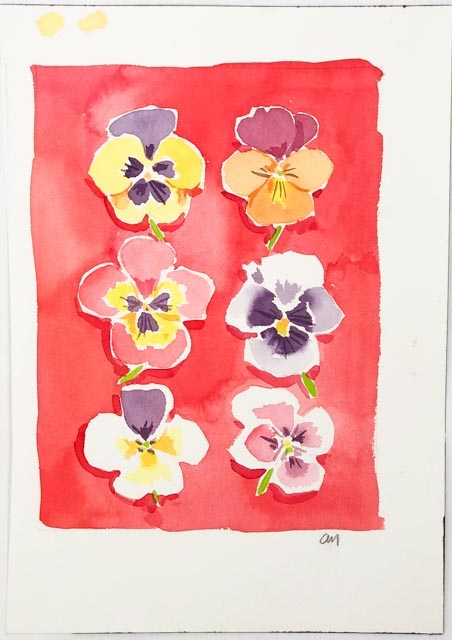 Pansies on Paper