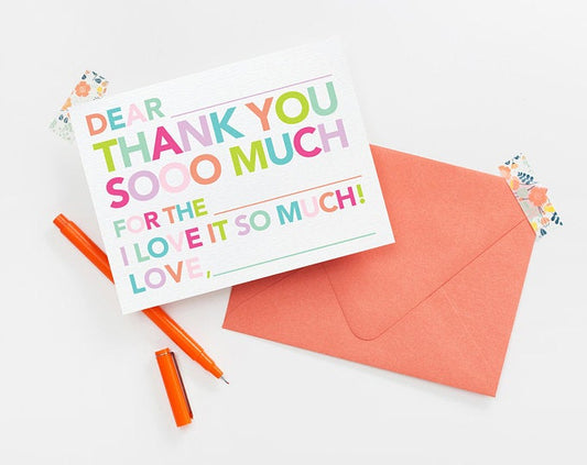 Kids Fill in Thank You Notes